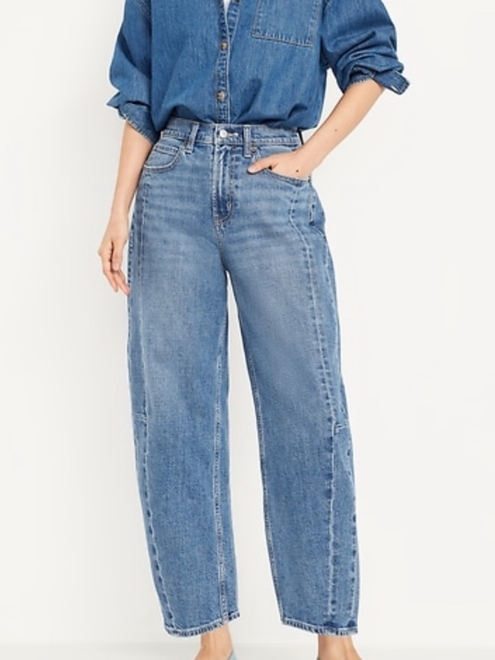 Old Navy High-Waisted Barrel
Ankle Jeans